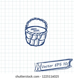 Style of children's drawing. Doodle drawing on a sheet of notebook. Pottle. Contour