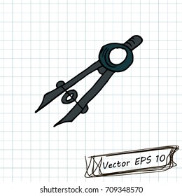 Style of children's drawing. Doodle drawing on a sheet of notebook. Divider