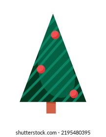 Style Christmas tree isolated on a white background.
