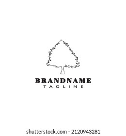 style christmas tree logo cartoon icon design template black modern isolated vector illustration