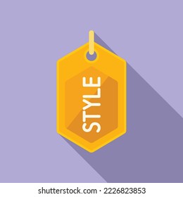 Style cloth label icon flat vector. Cotton tag. Fabric material