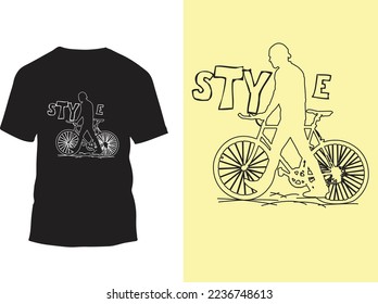 diseño de camisetas de ciclo de estilo con arte vectorial y deportes 