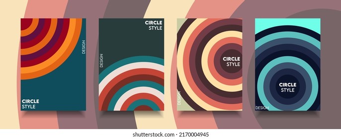 Cubierta de círculo de diseño de estilo y color de fondo de afiche degradado moderno