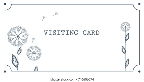 Style design visiting card with flowers.