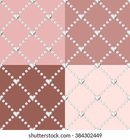 Style diamonds background. Geometric seamless pattern with linear diamonds.