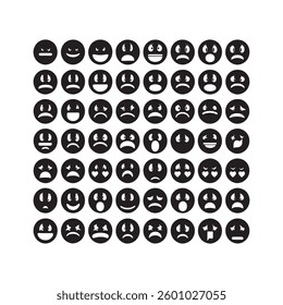 style digital emoji faces collection, Expressive Emoticon Pack