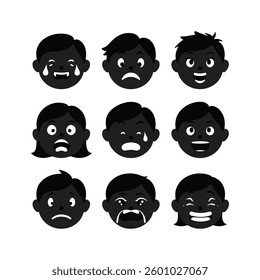 style digital emoji faces collection.