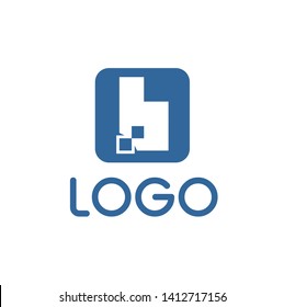 The style of digital technology becomes the logo of the letter b