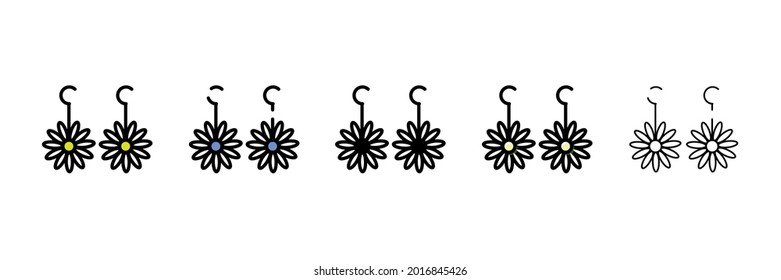 style earrings vector type icon