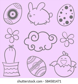 Style easter design vector doodles