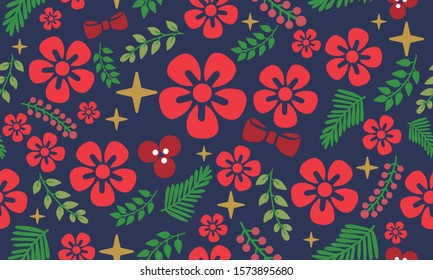 Style element for wallpaper leaf flower, seamless pattern background.