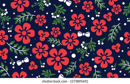 Style element for wallpaper leaf flower, seamless pattern background.