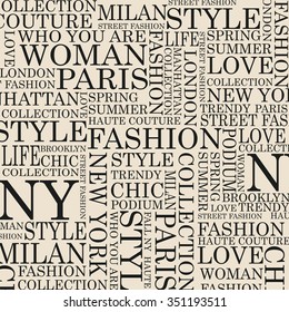 STYLE and FASHION word cloud concept. Vector illustration