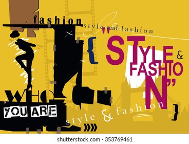 STYLE and FASHION word cloud concept. Vector illustration