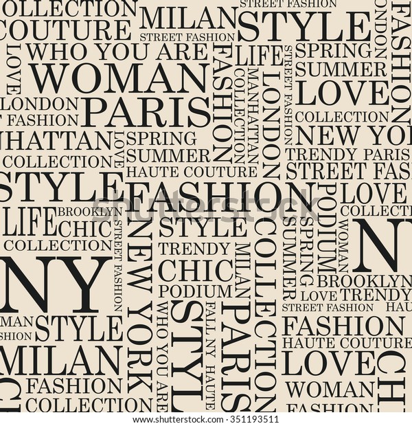 Style Fashion Word Cloud Concept Vector Stock Vector (Royalty Free ...