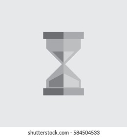 style flat hourglass icon black and white