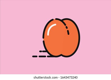 style flat icon fruit of peach