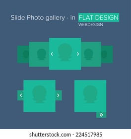 Style flat ui kit design elements for web photo gallery / Flat ui kit design elements for photo gallery