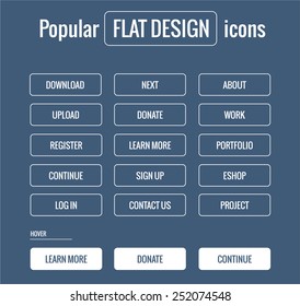 Style flat ui kit icons elements for web design.