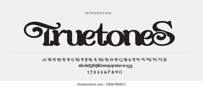  style font design, set of alphabet letters and numbers vector illustration