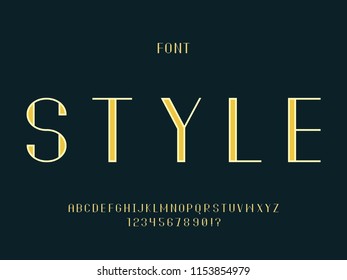 Style font. Vector alphabet letters and numbers. Typeface design. 