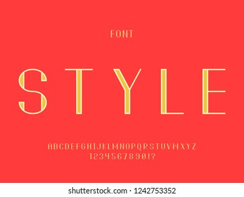 Style font. Vector alphabet letters and numbers. Typeface design. 