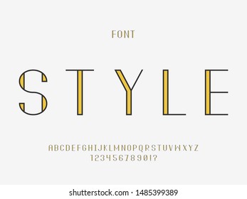 Style font. Vector alphabet letters and numbers. Typeface design. Typography Graphic