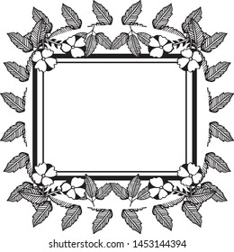 Style frame with various flower and leaf, wallpaper of greeting cards. Vector