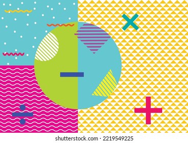 Diseño de fondo geométrico de estilo, gráficos de plantilla de diseño de fondo geométrico abstracto, patrón de forma geométrica colorido.