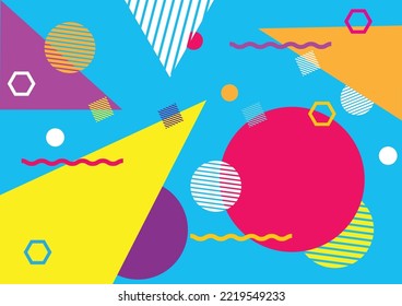 Style geometric background playful design, abstract geometric background design template graphics, colorful geometric shape pattern.