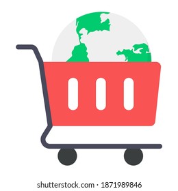 Estilo del vector de compra global, icono modificable 