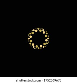 estilo de diseño de monograma dorado en forma de círculo pequeño que gira.
