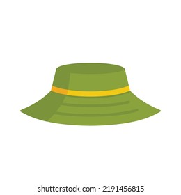 Style green hat icon. Flat illustration of style green hat vector icon isolated on white background