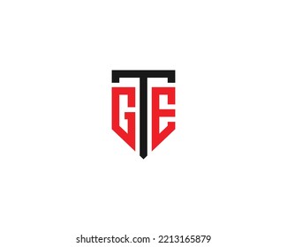 Style GTE Letter Design Logotype Concept Elegant Vector Illustration.