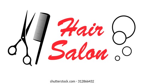 style hair salon icon with barber tools