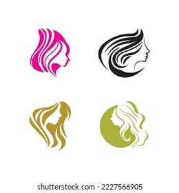 Style hair woman icon logo vector illustration design