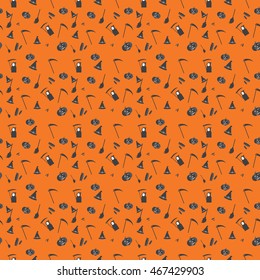 The style of Halloween Seamless Pattern Background.