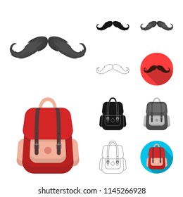 Style Hipster cartoon,black,flat,monochrome,outline icons in set collection for design. Hipster Attributes and accessories vector symbol stock web illustration.