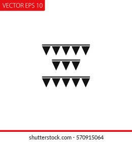 Style holiday flags garlands set Vector Icon.