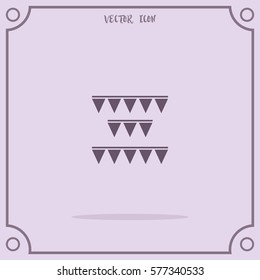 Style holiday flags garlands set Vector Icon.