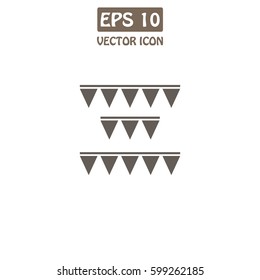 Style holiday flags garlands set Vector Icon. 