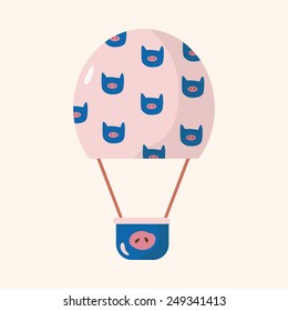 style hot air ballon theme elements vector,eps