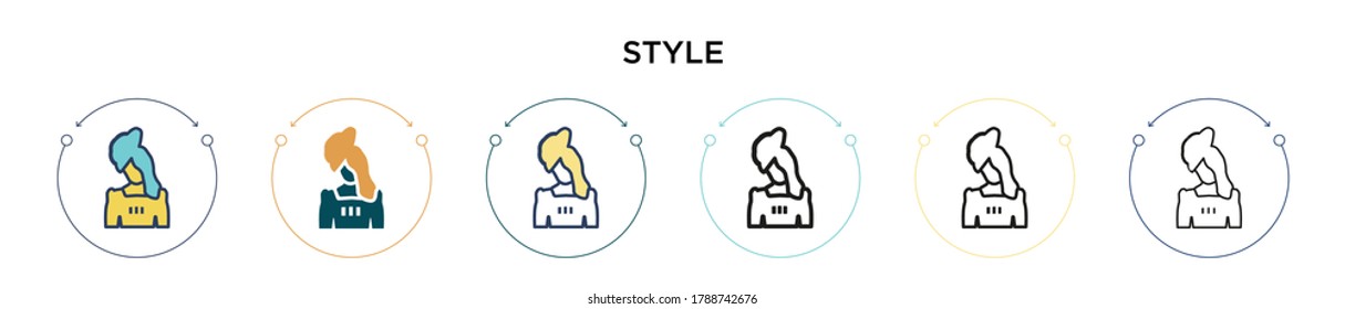 Style icon in filled, thin line, outline and stroke style. Vector illustration of two colored and black style vector icons designs can be used for mobile, ui, web