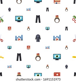 los iconos de estilo se muestran sin problemas. Incluye pantalones planos editables, abrigo, Scrapbooking, visión de ordenador, Bitrato, joyería hecha a mano, iconos de tijeras. iconos de estilo para web y móvil.