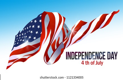 Style Independence Day. 4th of July. American flag. Vector illustration