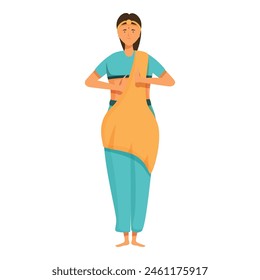 Style indian dancer icon cartoon vector. Lady culture. Cute female pose