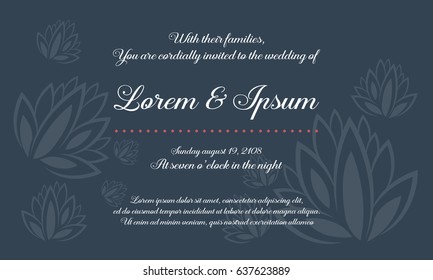 Style invitation with flower for wedding