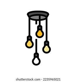 style lamp ceiling color icon vector. style lamp ceiling sign. isolated symbol illustration