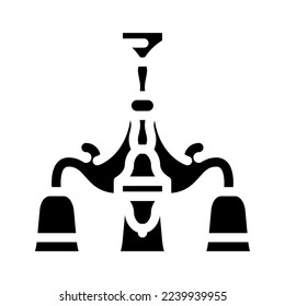 Stil Lampen Deckenglyph Symbol Vektorgrafik. Lampendeckenzeichen im Stil. einzelne Symbolillustration