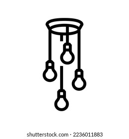 style lamp ceiling line icon vector. style lamp ceiling sign. isolated contour symbol black illustration